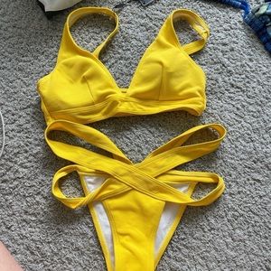 Plunge MIDI Bikini Top and Bandage Bottoms